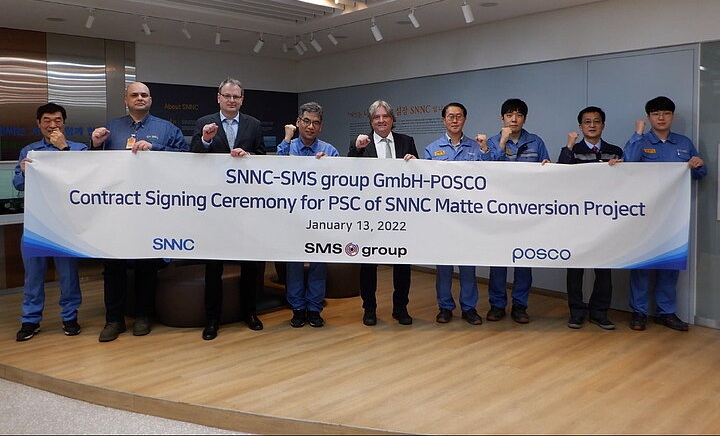 SMS Group to supply a peirce-smith converter for converting nickel matte for the production of batteries to snnc in South Korea