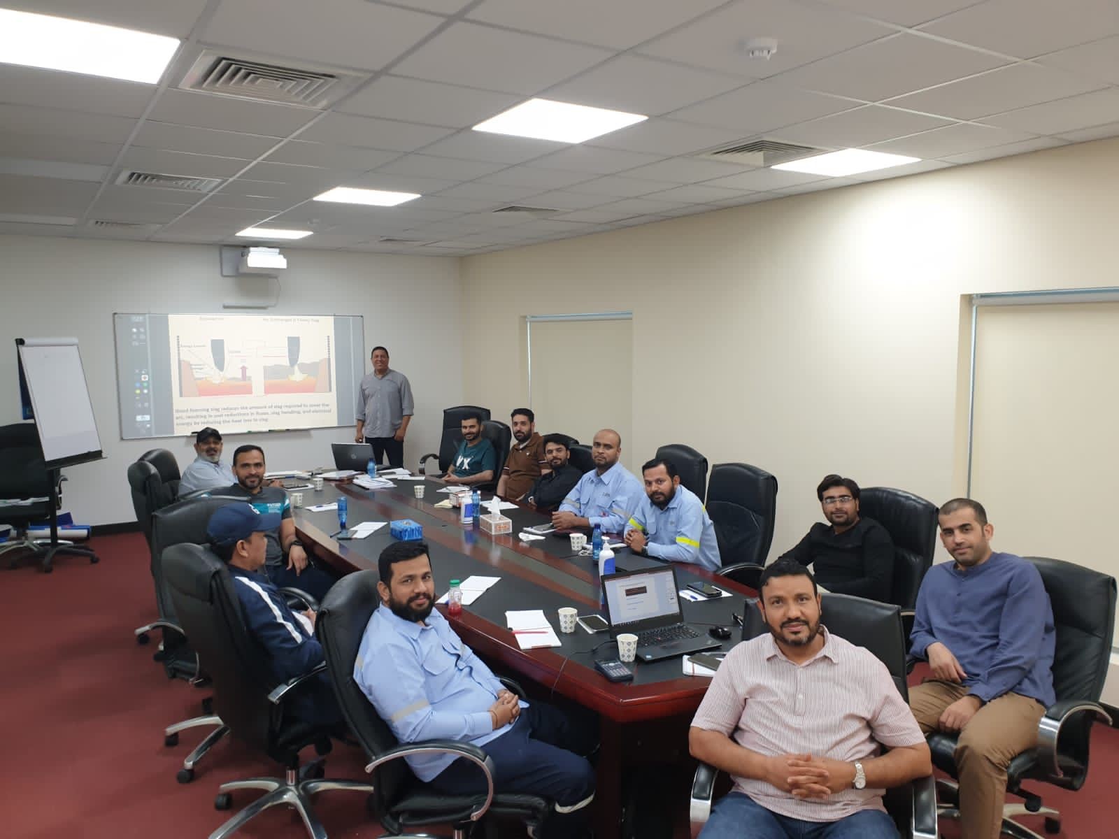 Arab Iron and Steel Union is training the second group in the steel making technology field at the Sulb Company in Bahrain